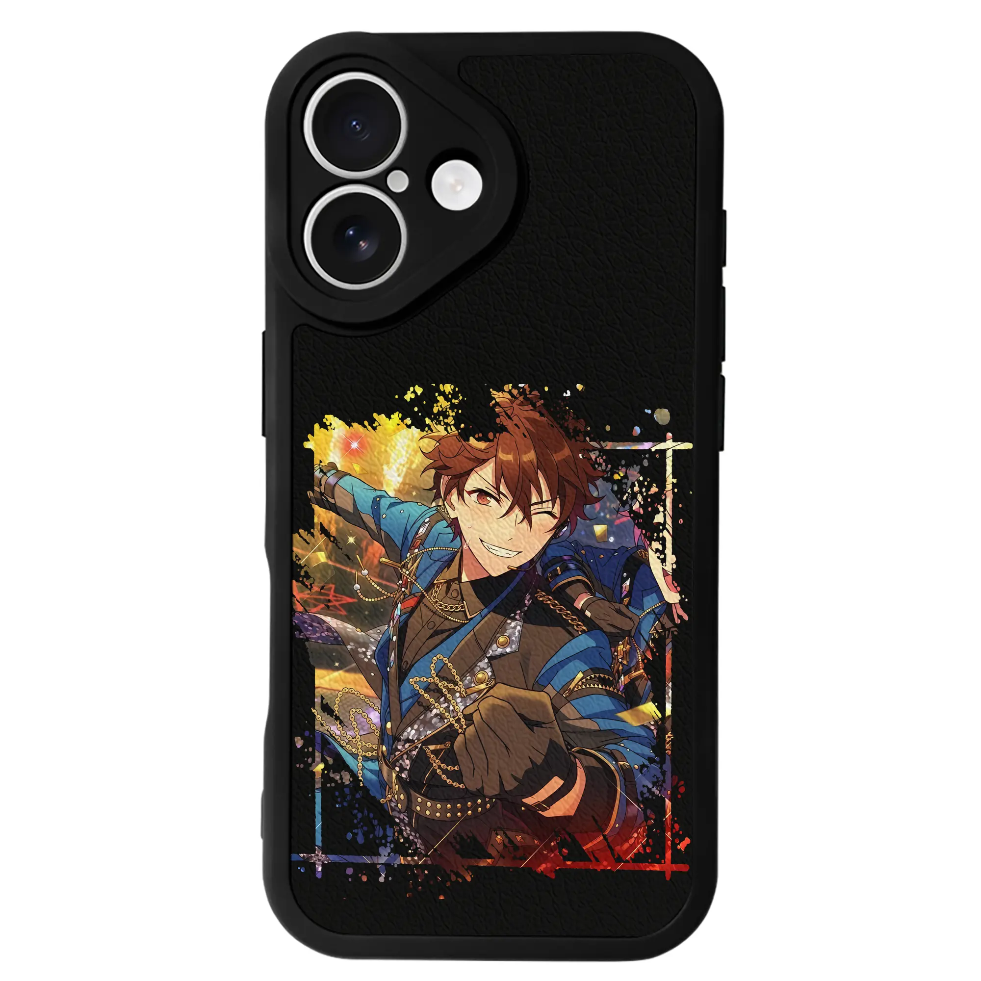 あんさん ぶる グッズ 流星隊 守沢千秋 - IPhone 16シリーズ対応 ・ シリコンスマホケース ・ レザー調 ・ 高精度フィット ・ 耐衝撃 ・ ワイヤレス充電対応 ・ 精密カット